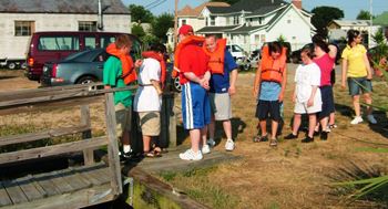 Our athletes about to board the docks